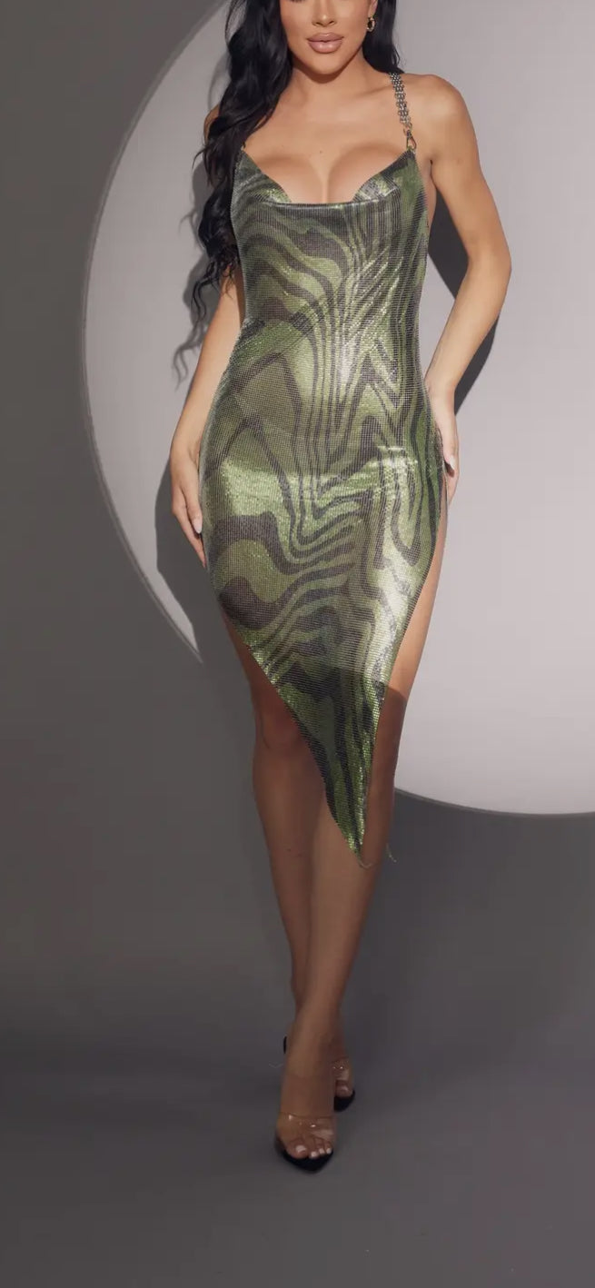 Glam Metallic Dress