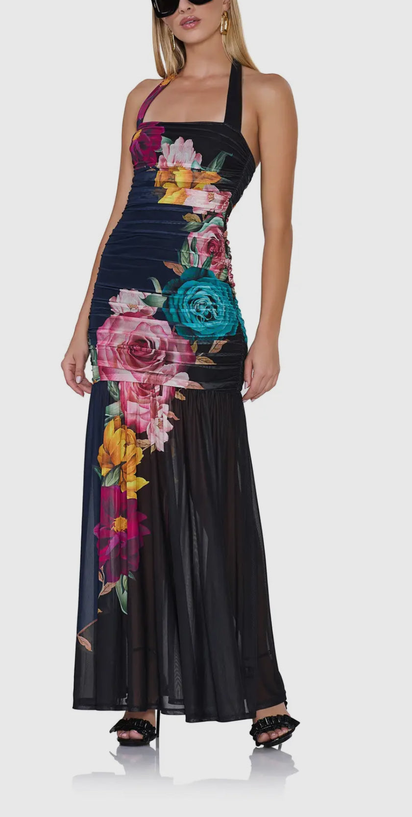 Block Floral Navy Eva Dress.