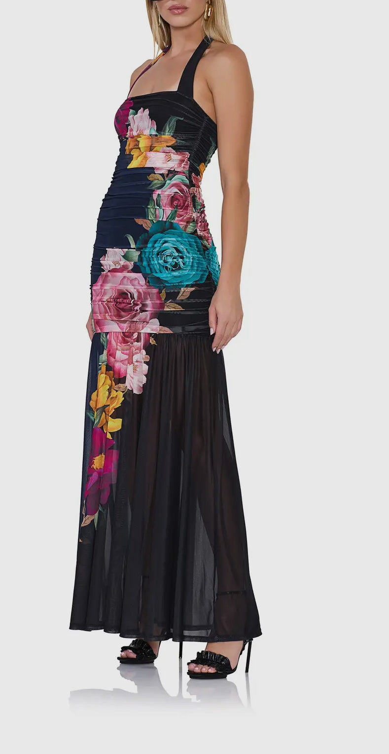 Block Floral Navy Eva Dress.