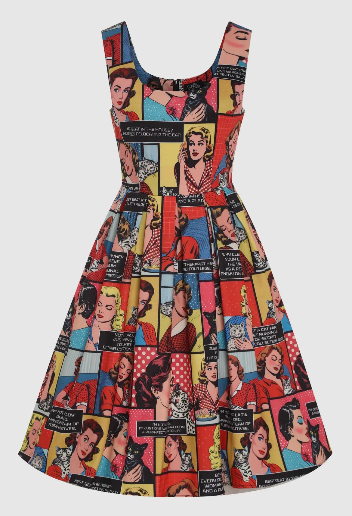 Comic Strip Print Swing Dress