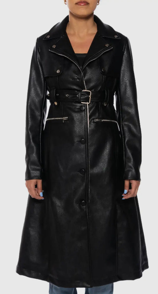 Black Buttercup Biker Chick Trench Coat