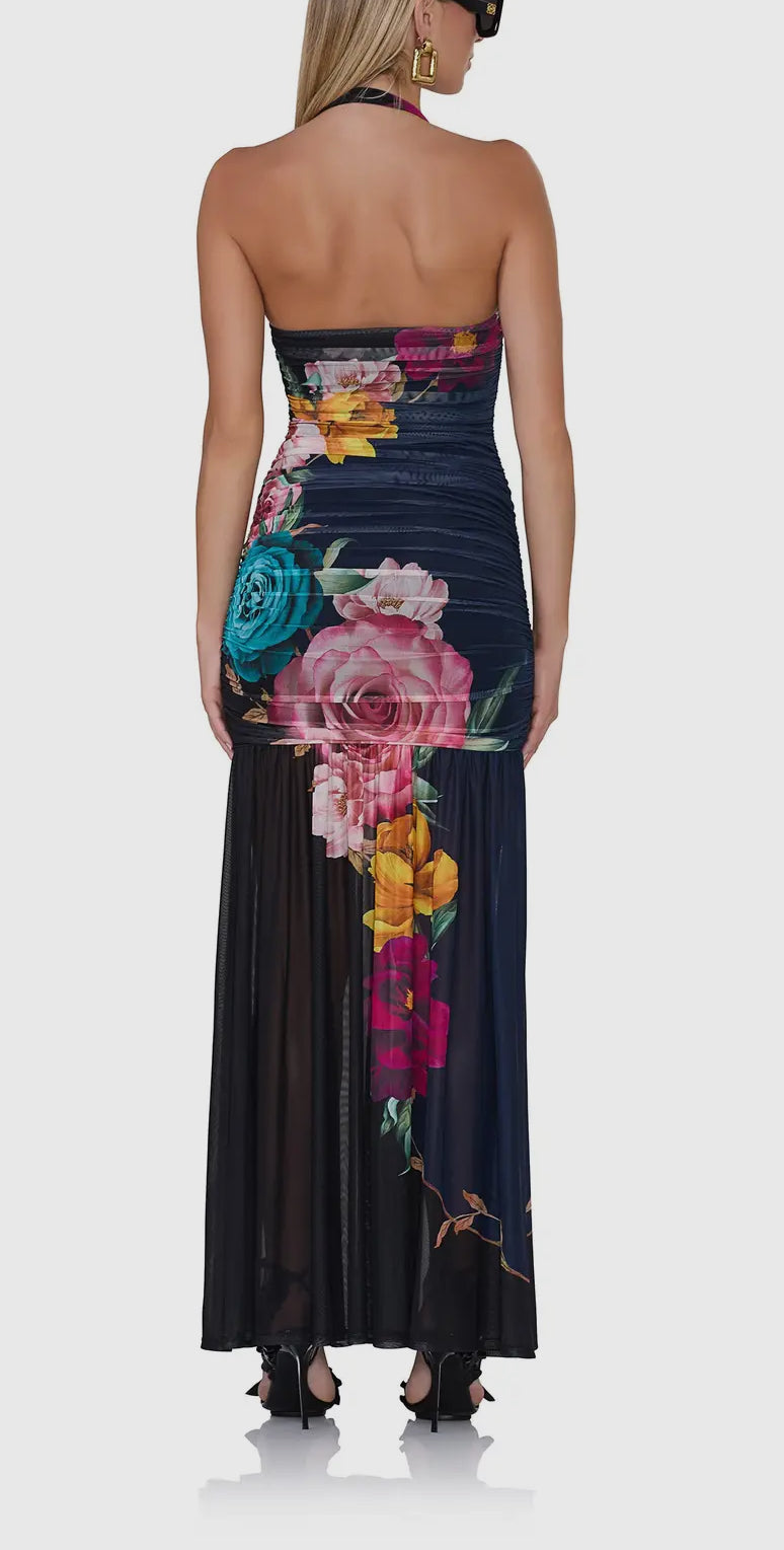 Block Floral Navy Eva Dress.