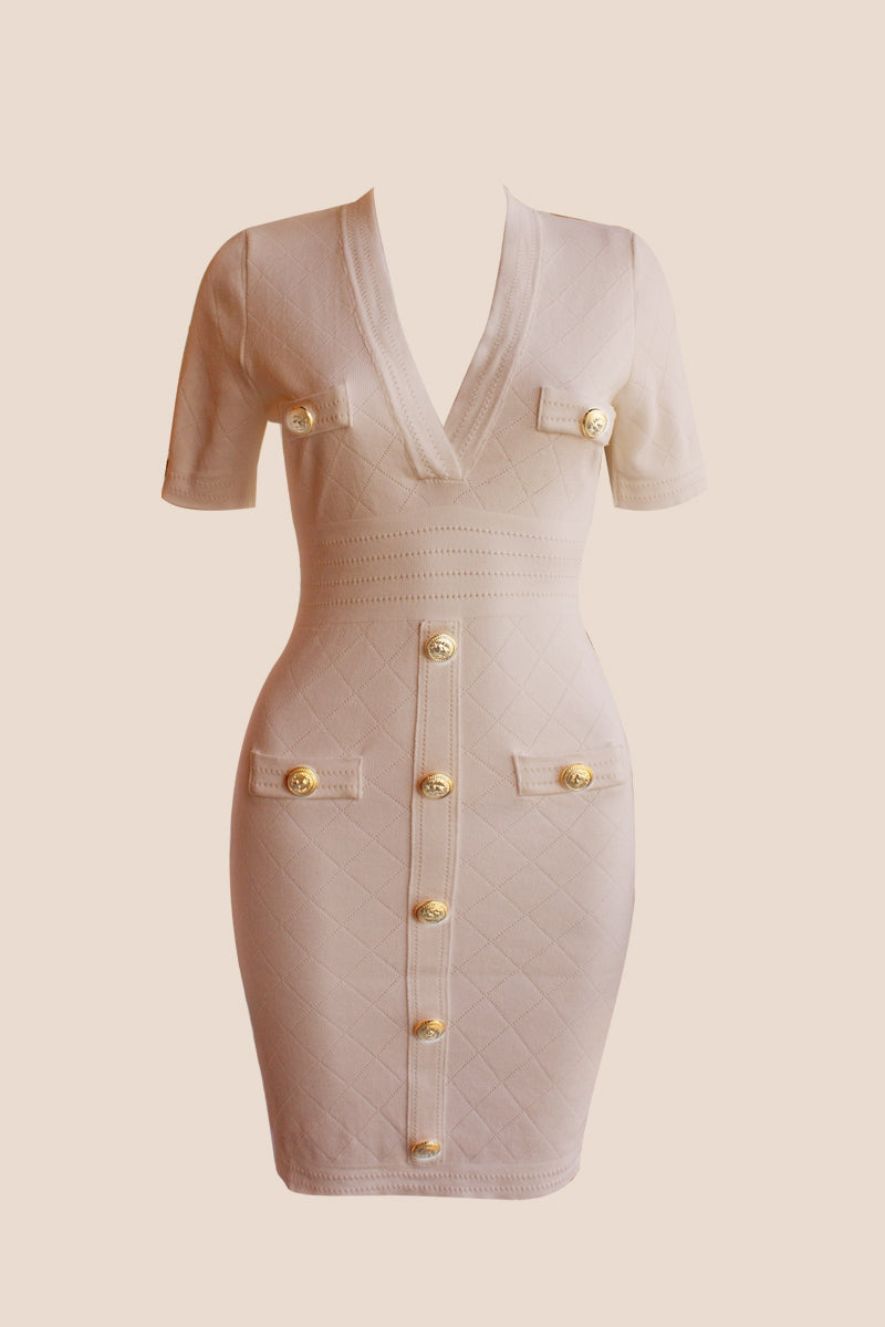 T button bodycon dress. Khaki