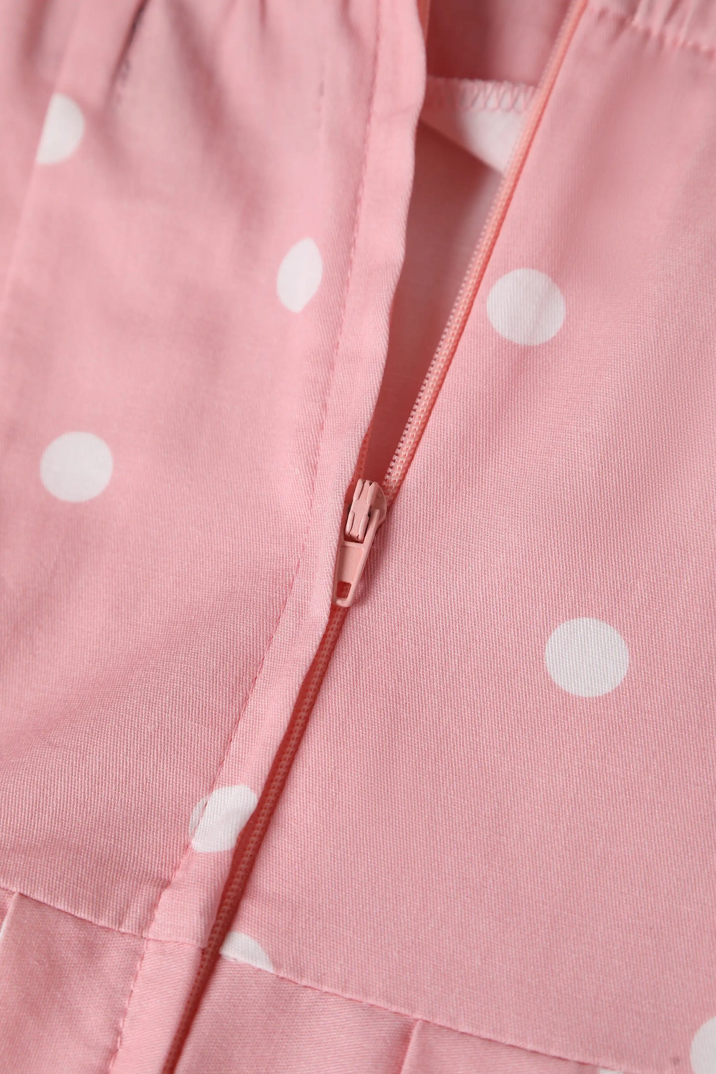 Alter neck Swing Dress. Polka dot/pink/white