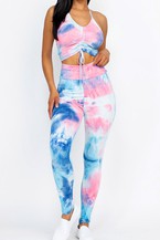 MONA LEGGINGS SET.TIE-DYE. PINK/ROYAL